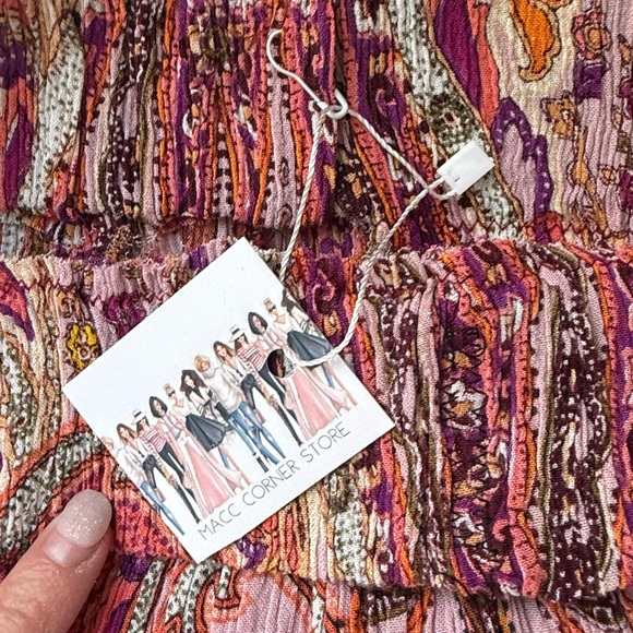 🍑 Handmade Boho Bohemian Midi Skirt Colorful Paisley Floral SMALL Hippie Elastic - Picture 7 of 11